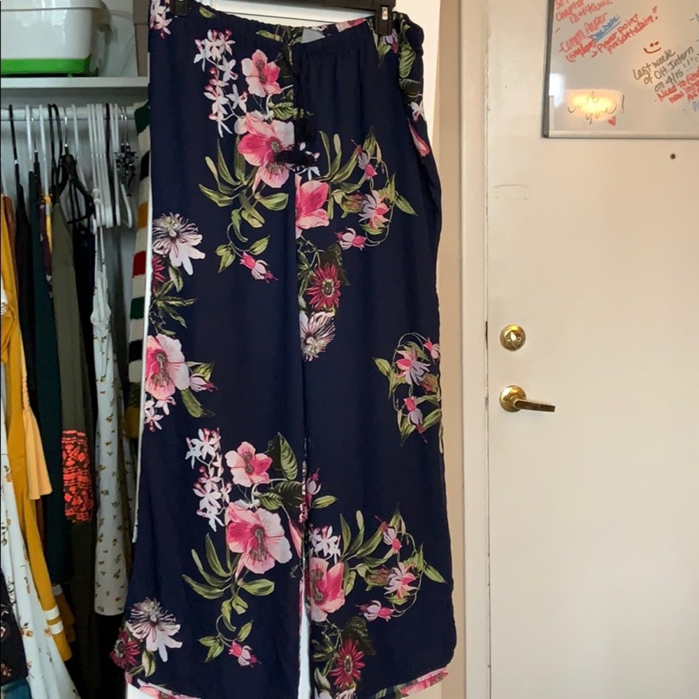 Blue flora pants